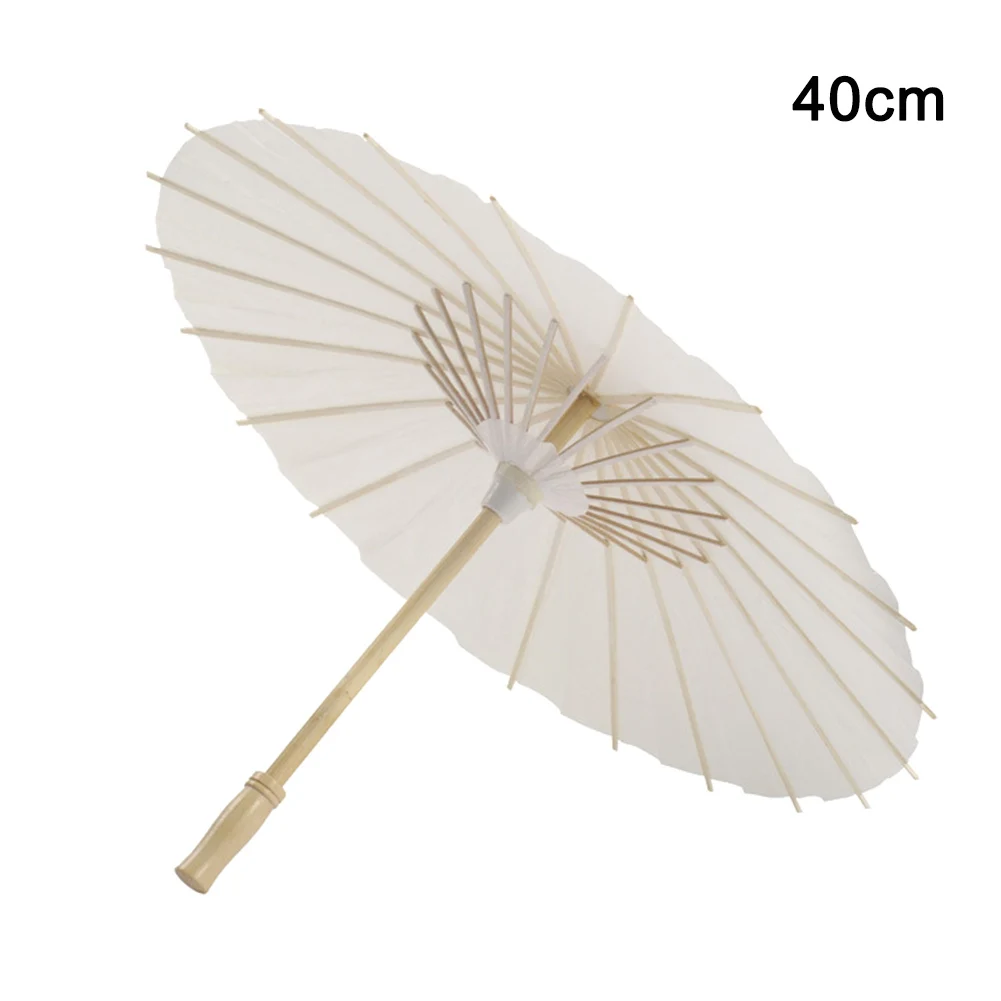 Масляной бумаги белый зонтик Китай традиционные танцевальные реквизиты Зонты ручной работы украшения VA88 - Цвет: 40cm