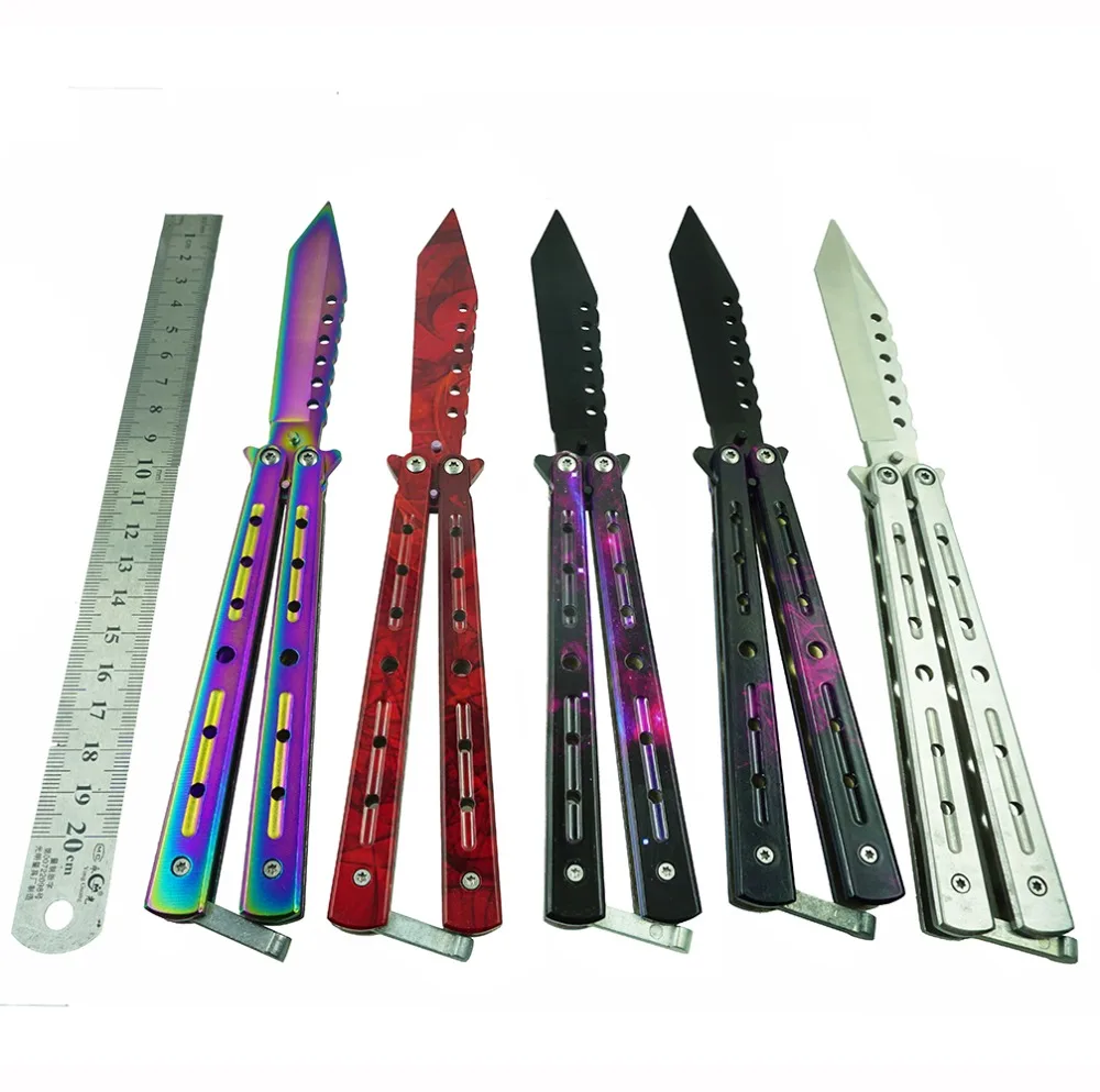 3 colors stainless steel knife Training Knife titanium knife Butterfly in knife for man gift+bag+screwdriver+spared bolts 3 colors stainless steel knife Training Knife titanium knife Butterfly in knife for man gift+bag+screwdriver+spared bolts