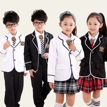 Children’s Primary School Uniform Students Chorus Costumes Clothing Winter Long Sleeved British Student School Uniforms Reading
