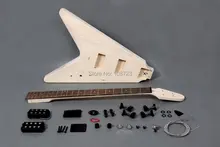 Flying “V” style 4 strings electric bass guitar DIY kit
