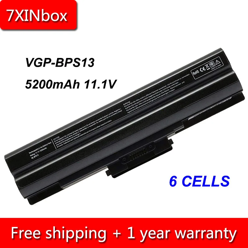 

7XINbox 6cell 5200mAh 11.1V VGP-BPS13 VGP-BPL13 VGP-BPS13S Laptop Battery For Sony Vaio VGN-AW VGP-BPL21 VGP-BPS21/S VGP-BPS21A