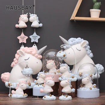 

Unicorn Night Light Money Box LED Unicorn Shape Music Box Hourglass Home Docor for Children Gift Bedroom Glass Cover Decor D020