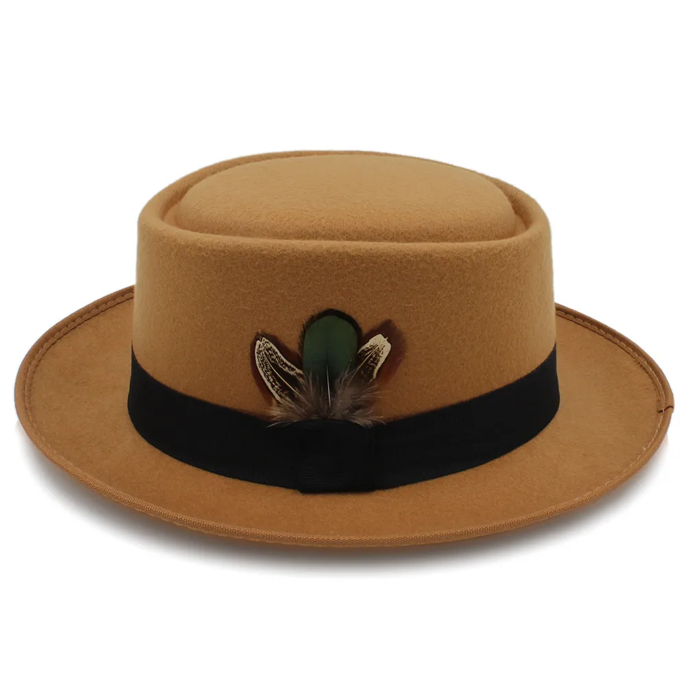 Модная женская и мужская фетровая шляпа-пирожок для Лада, крушёная хазовая шляпа Вальтер папа Федора шляпа размер 58 см