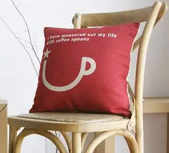 Креативная английская нордическая кофейная льняная хлопковая Подушка для автомобиля офисные подушки для домашнего декора 45*45 см - Цвет: A
