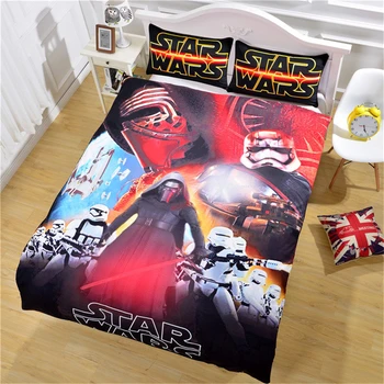 

Popular Cool fashion 3D black Star Wars 3pcs Bedding Sets Duvet Cover boy bedroom Printed USA AU single double Queen king size