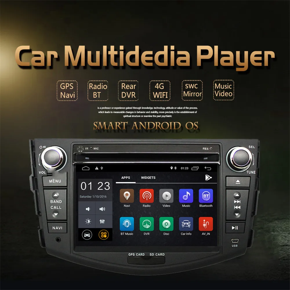 Clearance Android 9.1 Car DVD Multimedia Player For Toyota RAV4 Rav 4 2007 2008 2009 2010 2011 2 Din 1024*600 Car GPS Stereo Radio 0