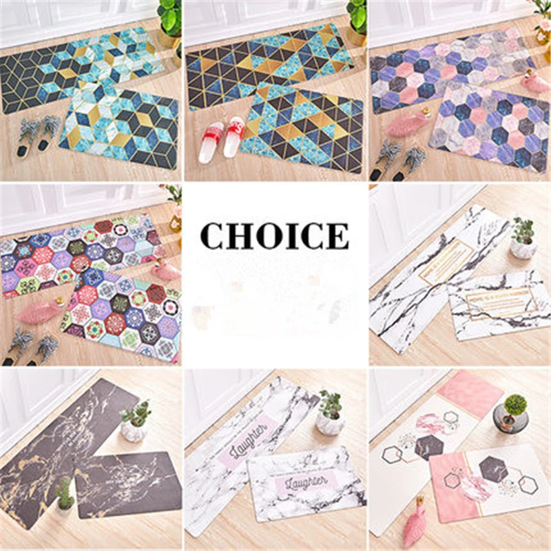 Nordic kitchen floor mat is oil-proof waterproof PVC non-slip mat door mat Nordic kitchen floor mat is oil-proof waterproof PVC non-slip mat door mat