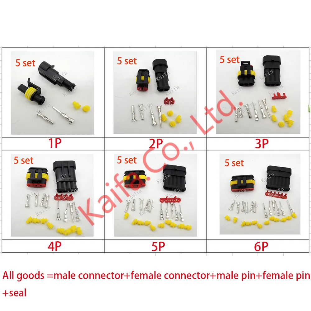 30 sets Kit 1/2/3/4/5/6 Pin Way Waterproof Electrical Wire Connector Plug 6 in 1 s le kits for car 30 sets Kit 1/2/3/4/5/6 Pin Way Waterproof Electrical Wire Connector Plug 6 in 1 s le kits for car