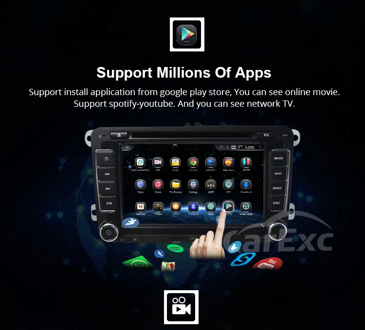 Discount 7 Inch Android 9.0 2 Din Car DVD Player For VW Golf Tiguan Skoda Fabia Rapid Seat Leon Skoda CANBUS Wifi GPS BT USB Radio 25
