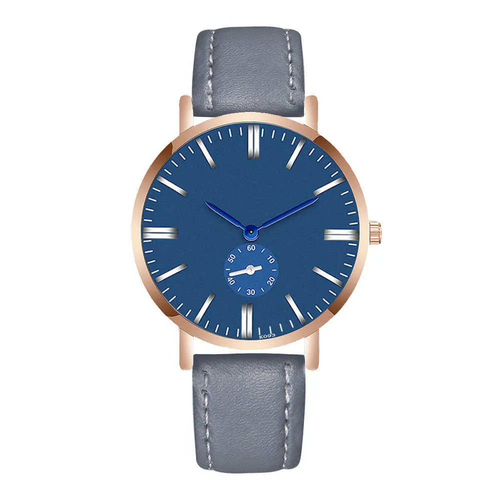 Ультра тонкие мужские часы, повседневные брендовые синие креативные кварцевые минимализм, простые наручные часы с кожаным ремешком, деловые часы, мужские часы