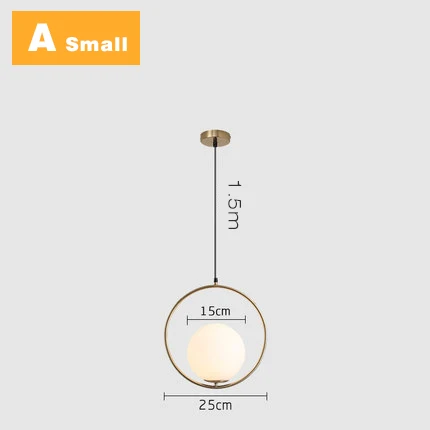 Современный подвесной светильник s стеклянный шар Лофт спальня/кухня/бар подвесные потолочные подвесные лампы Скандинавское украшение дома E27 светильник - Цвет корпуса: Small A