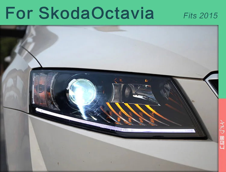 AKD автомобильный Стайлинг Головной фонарь для Skoda Octavia светодиодный фонарь- Octavia DRL H7 D2H Hid вариант Ангел глаз биксеноновый луч