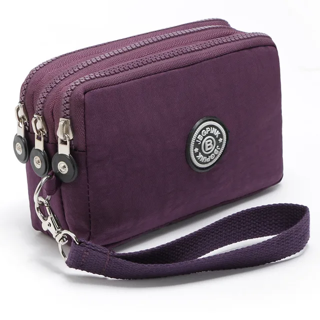 New 2017 Brand Nylon Wallet Double Layer Zipper Coin Pocket Organizer Purse Wristlet Clutch Slim