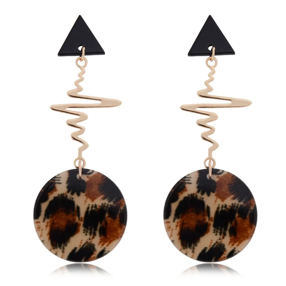 

Geometric Arrow Wavy Round Dangle Long Earrings For Women Party Banquet Unique Fashion Earring Jewelry