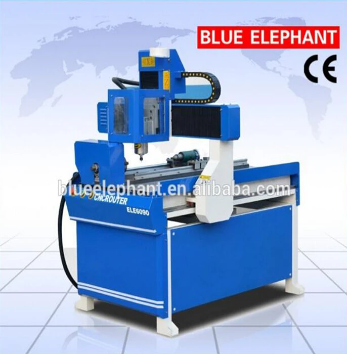 

Blue Elephant CNC Carving Machine 6090 Parallel Port 4 Axis CNC Router With Rotary For Cylinder, 2.2KW Water Cooled Spindle CNC