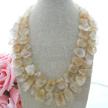 

N021301 2 Strands 21" Rough Crystal Necklace