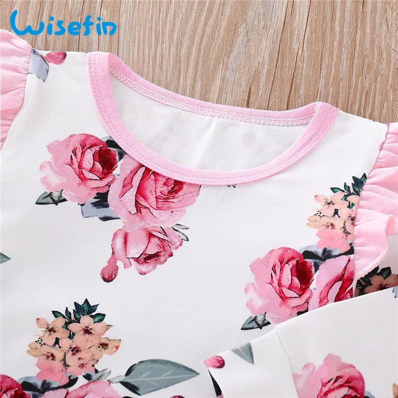 Wisefin الطفل السروال القصير ل الوليد طفل الربيع الخريف ملابس أطفال للبنات رومبير القطن طفل رومبير بذلة زهرة طباعة 2019