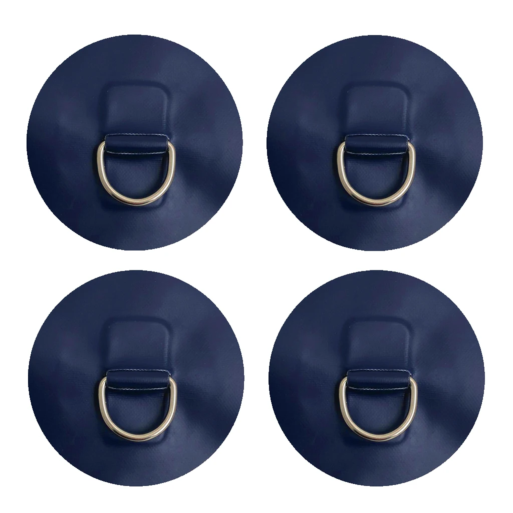 4Pcs Stainless Steel Kayak Canoe D Ring Pad Patch for PVC Inflatable Boat Dinghy Raft Surfboard Replacement Tie Down Accessories