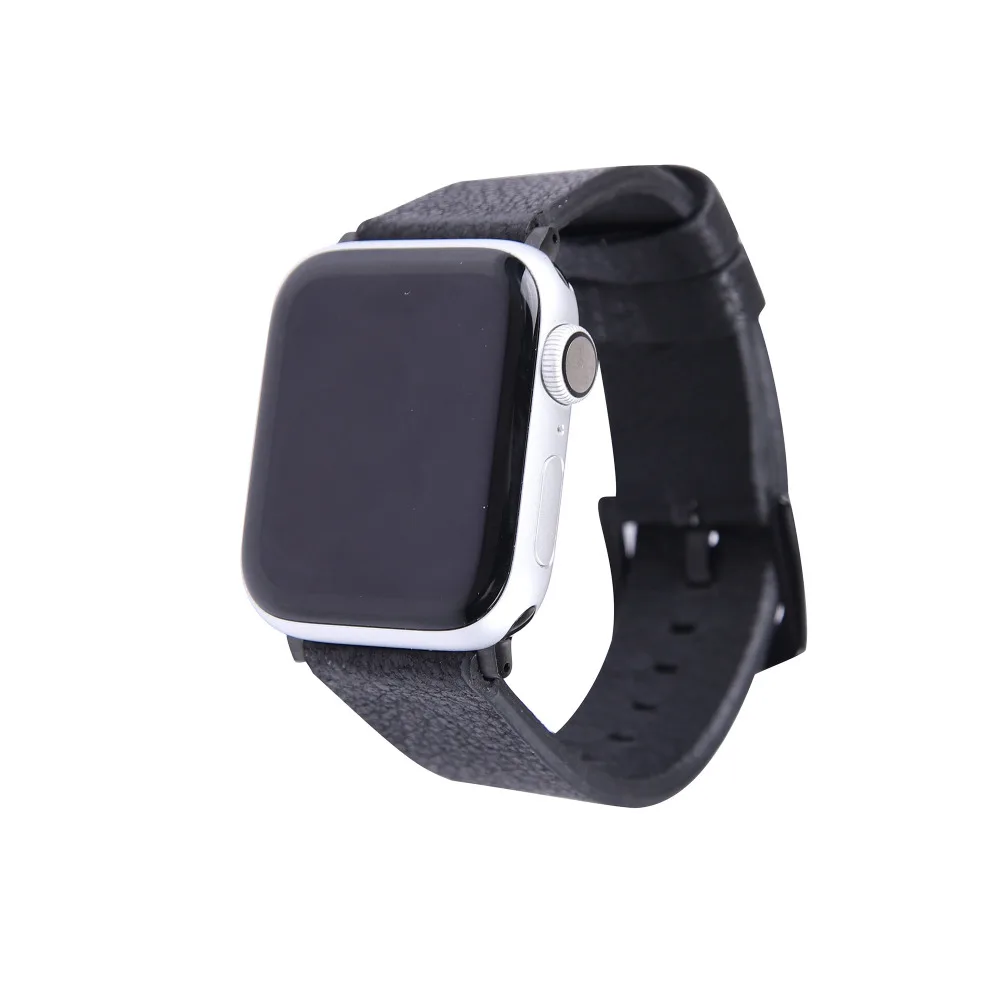 Для Apple Watch Band Series 6 SE 5 4 3 2 ремешок из натуральной кожи черный/коричневый