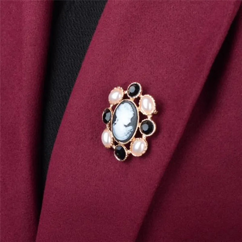 PINKSEE Vintage Round Rhinestone Brooch Pins Bridal Brooches for Women