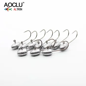 

AOCLU Bared No painting jig head 10pcs/lot from 2.5g around for soft lure jigging sharp fishing hooks