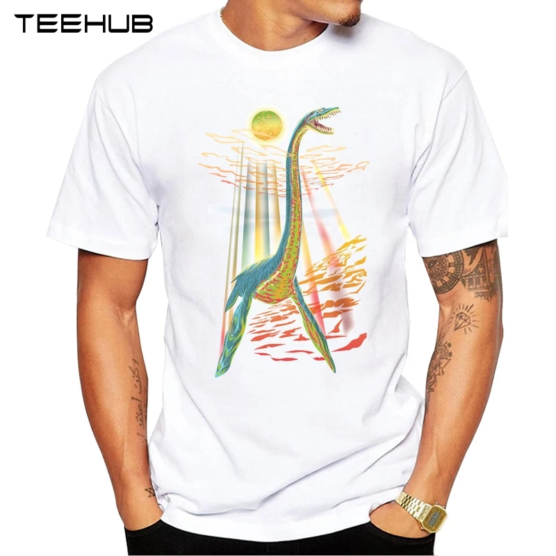 

New Arrivals 2019 TEEHUB Cool Design Men's Fashion Loch Ness Plesiosaur Printed T-Shirt Short Sleeve O-neck Tops Hipster Tee