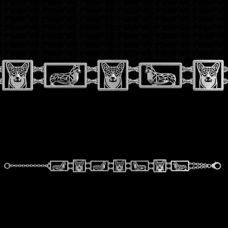 

Adjustable Pembroke Welsh Corgi square frames Bracelet Pet dog Jewelry free ship
