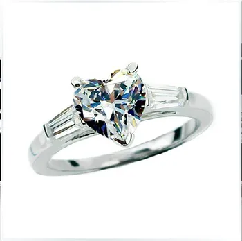 

Ladder Side Mount 1CT Heart Moissanite Ring Fine Diamond Moissanite Heart Shape Positive 14K White Gold Female Ring