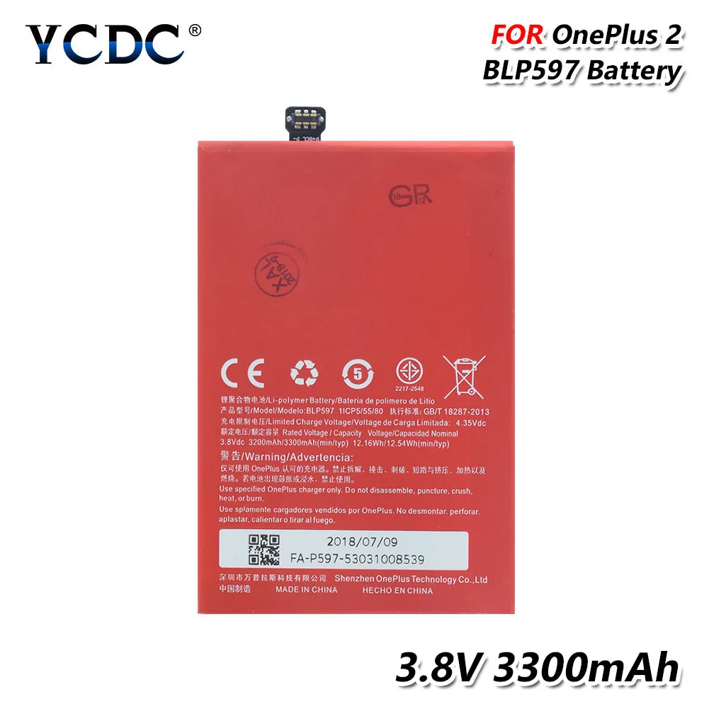 Литиевая батарея YCDC BLP597 BLP 597 запасная аккумуляторная для OnePlus 2 One Plus Two A2001 A2003