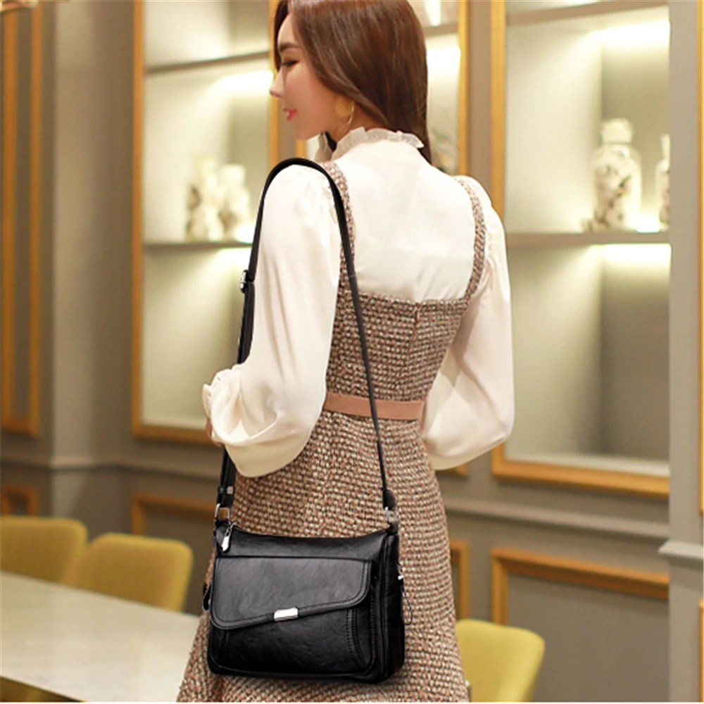 Goedkoop Nieuwe Vrouwelijke Lederen Messenger Bags Feminina Bolsa Lederen Luxe Handtassen Vrouwen Tassen Designer 2019 Sac A Main Dames Schoudertas