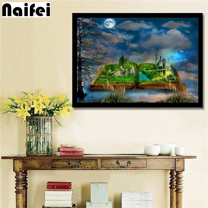 

100% Full DIY 5D Diamond Painting Creative Sceneic Book Starry Sky Cross Stitch Diamond Embroidery Patterns Diamond