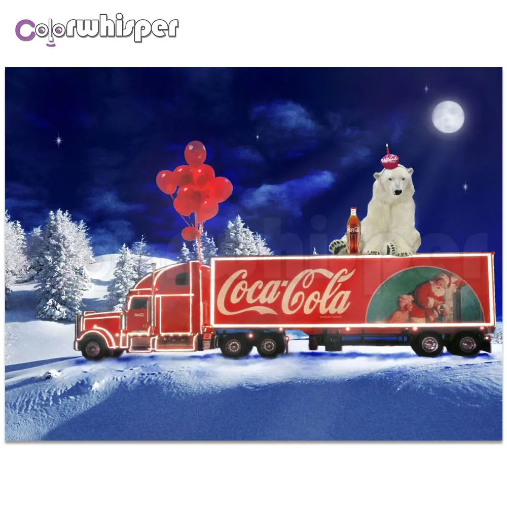 

Daimond Painting 5D Full Square/ Round Christmas Big Car Polar Bear Diamond Painting Rhinestone Crystal Cross Stitch Mosaic Z004