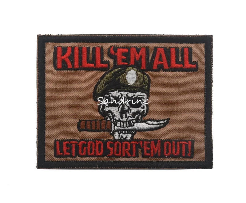 Kill'em all let god sort'em out patch тактические заплатки армейские нашивки с вышивкой|embroidery