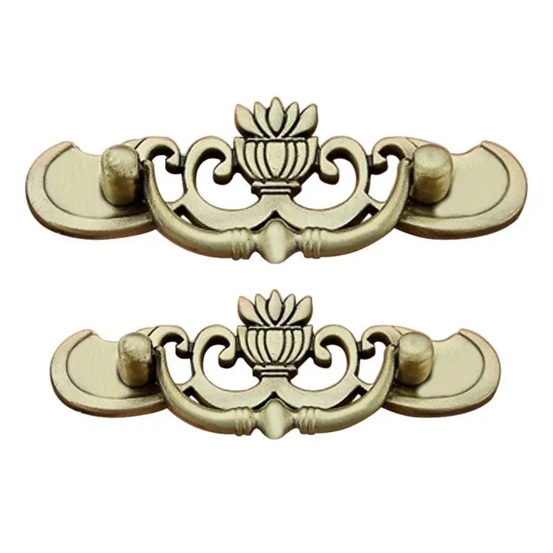 

European Style Retro Zinc Alloy Kitchen Drawer Cabinet Door Handle Bronze Furniture Knobs Hardware Cupboard Antique Pull Handle