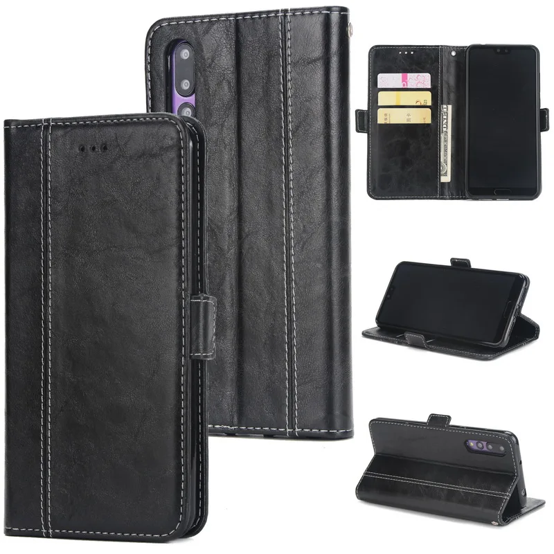 

Luxury Retro Splice Bi-Color Flip PU Leather Wallet Case For Huawei P9 P10 P20 Lite Honor 6X 8 9 10 P8 Lite 2017 P20 Pro Purse