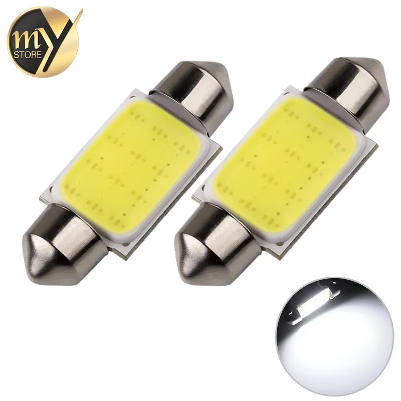 

2pcs 31mm 36mm 39mm 41mm 12 Chips COB Led Lamp Festoon Dome Auto c5w car bulbs interior Lights Car Light Source 12V Pure White