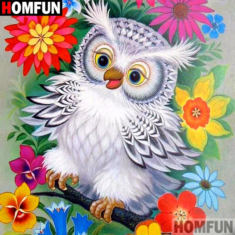 

HOMFUN Full Square/Round Drill 5D DIY Diamond Painting "Cartoon flower owl" 3D Embroidery Cross Stitch 5D Decor Gift A16816