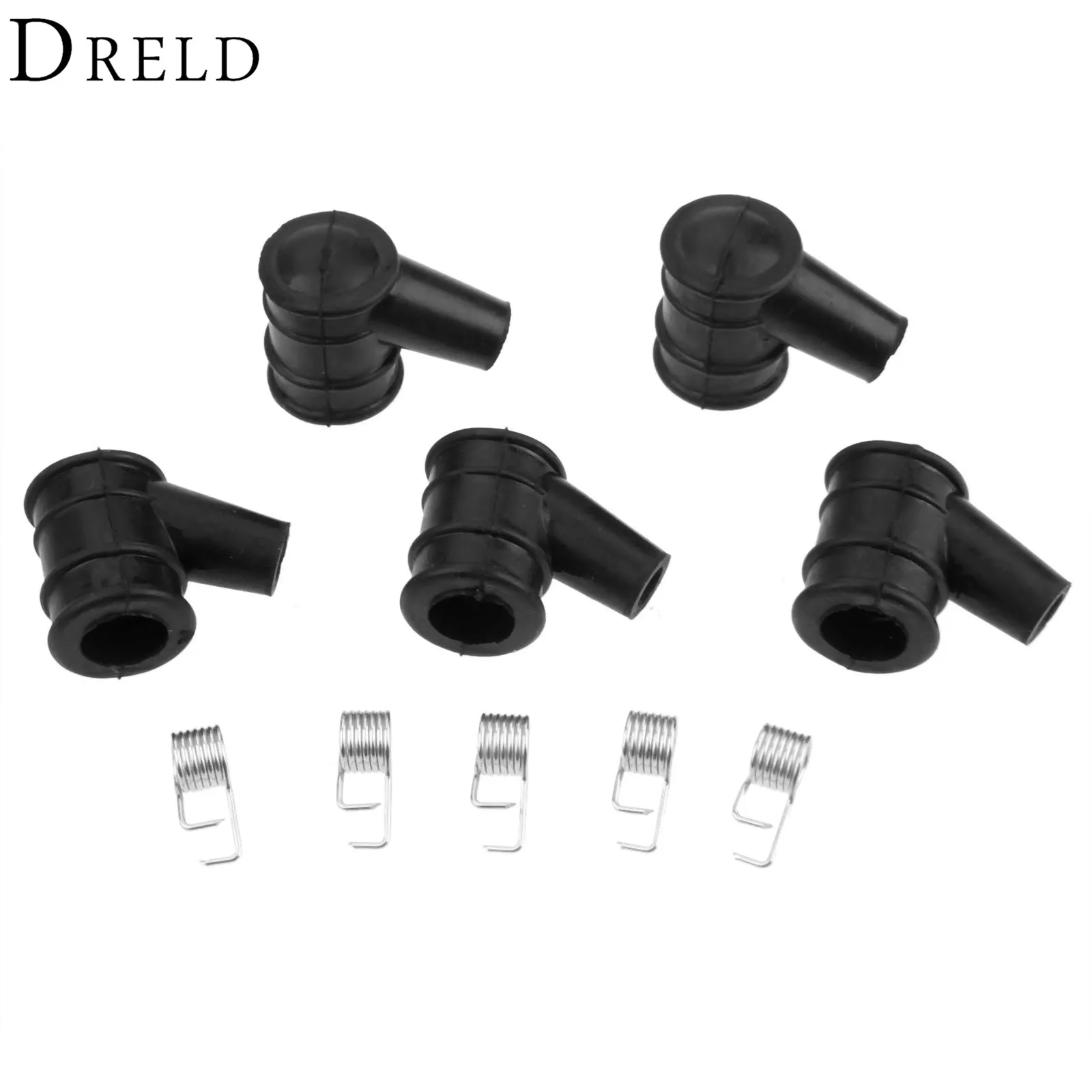 

DRELD 5 Sets Ignition Coil Cap And Spring 2 Stroke Garden Tool Parts for 4500 5200 5800 Chainsaw Spare Parts
