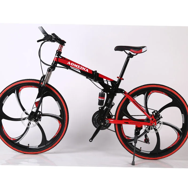 Perfect 26-inch Folding Mountain Bike Driving Adult Variable Speed Double Shock Absorber Student Racing Cross-country Bicycle. 1