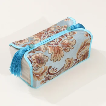 

Classic Pattern Decorative Tassel Removable Tissue Boxes Covers Europe style Jacquard relief Cloth Art Facial Kleenex Cases