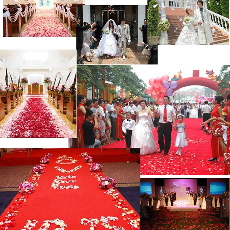 144 шт./лот, модные красные искусственные лепестки роз, аксессуары для свадьбы, вечеринки, свадебные украшения