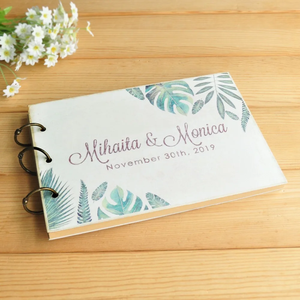 

Personalized Wedding Guest Book, Custom Wedding Guestbook, Memory Book, Wedding Album, Custom Wood Engagement Anniversary Gift