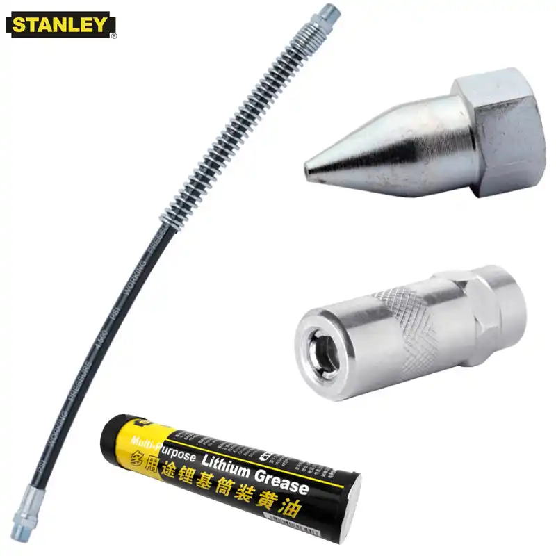 Stanley 1 piece grease couplers nozzles flex hose flexible 12" 18 inch nozzle fittings