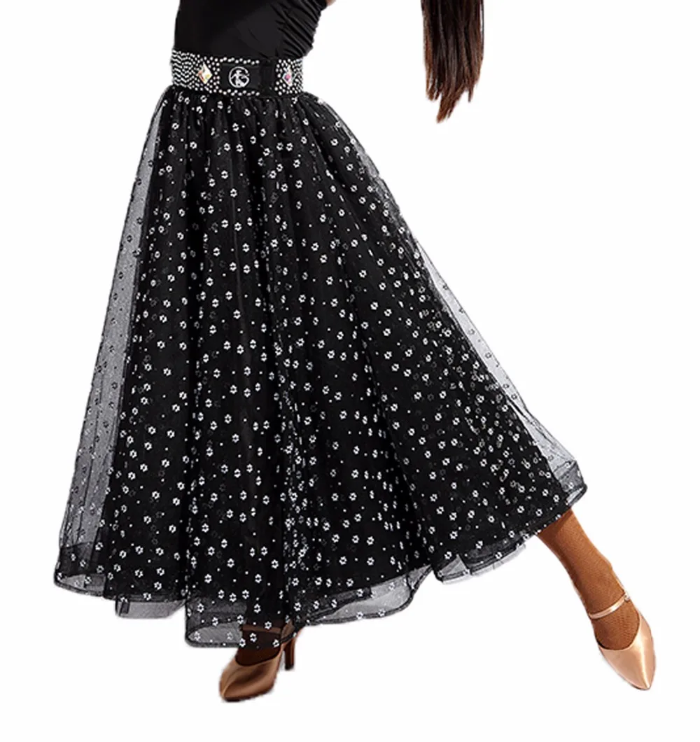 

G2203 modern ballroom dance professional Snowflake fishbone design big swing skirt