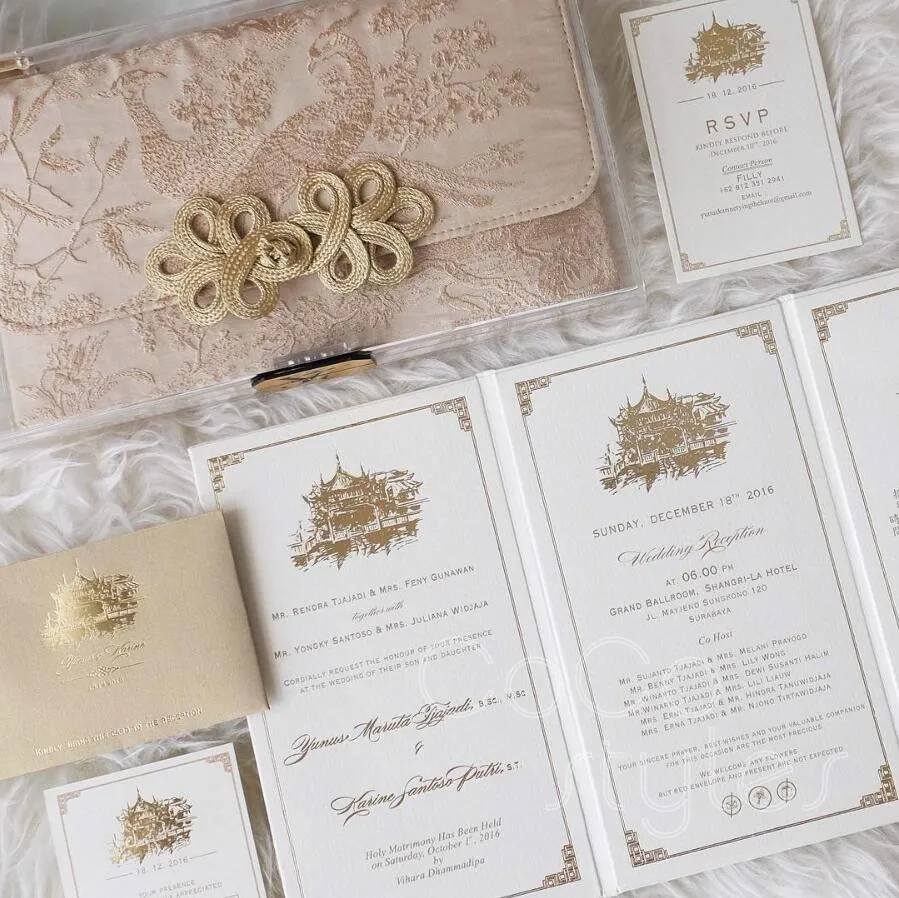  Cocostyles custom personalized super luxury invitation card with acrylic box and silk bag for royal - 32878360003