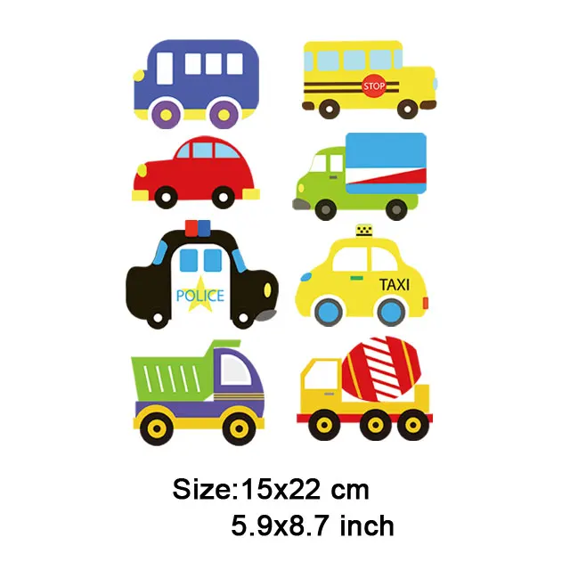 Мультяшная Автомобильная заплатка с изображением грузовика, детская одежда с утюгом, термонаклейки для детей, толстовки с капюшоном, моющиеся Аппликации, дешево - Цвет: No.4