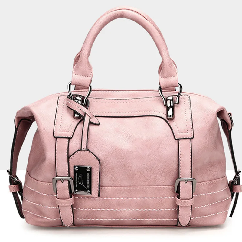 Винтажные женские сумки известного модного бренда конфетные сумки через плечо женские сумки простая трапециевидная женская сумка на плечо сумка - Цвет: Розовый