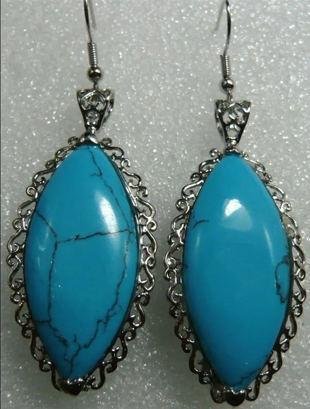 

FREE SHIPPING>>> Wholesale high quality turquoise silver plated earring