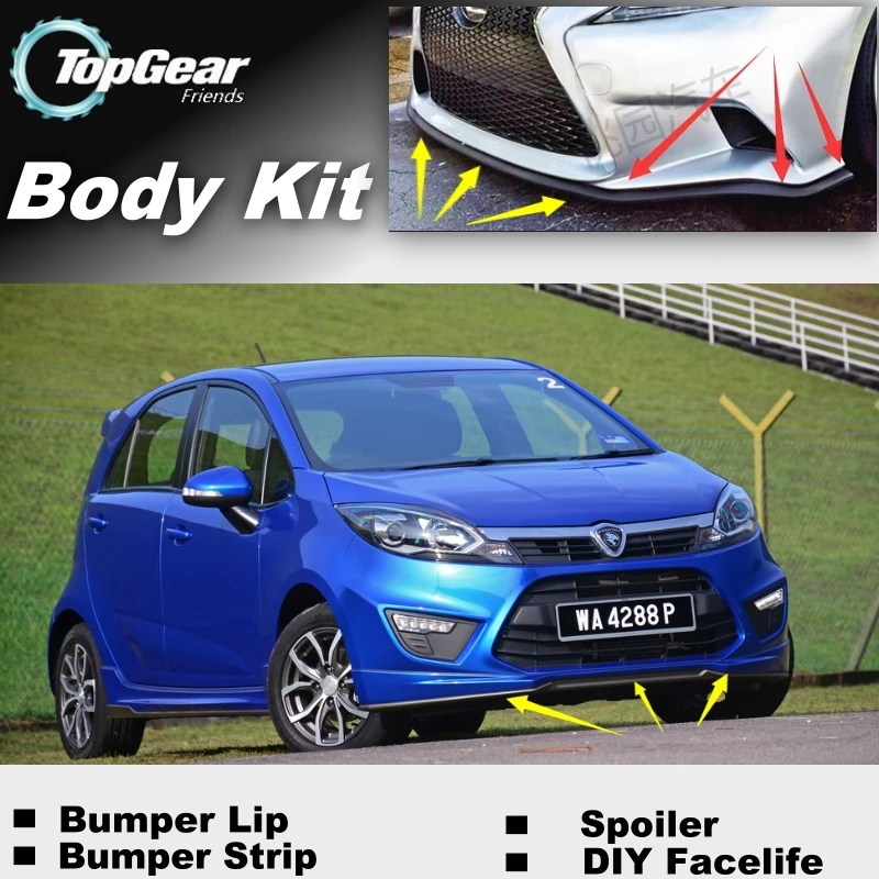 

Bumper Lip Deflector Lips For Proton Iriz / Global Small Car / Compact Car Front Spoiler Skirt For TopGear / Body Kit / Strip