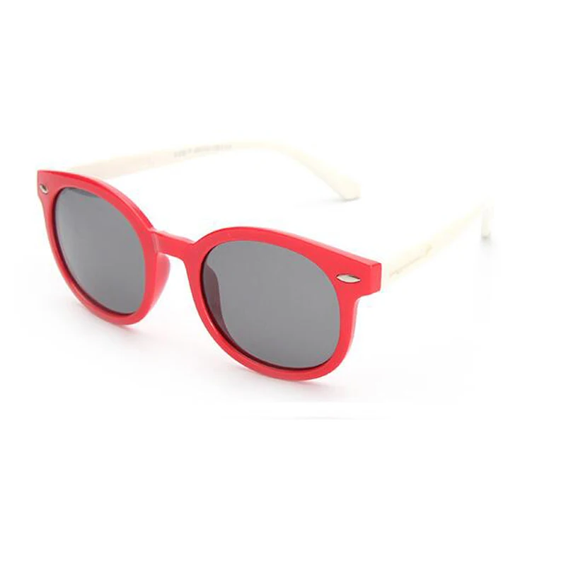 Поляризованные солнцезащитные очки для детей; сезон лето; темные очки для улицы TAC TR90 мальчик девочка поляризационные безопасный Защита от солнца детские очки - Цвет линз: red frame white
